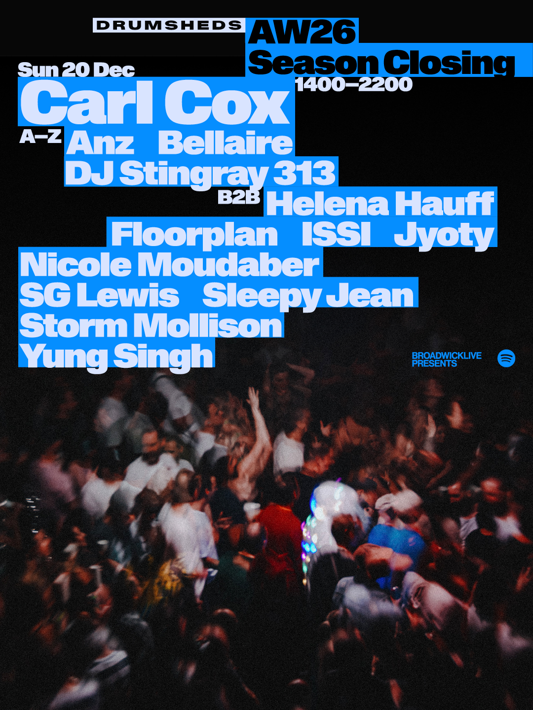 CARL COX - Drumsheds - 20 Dec 2026