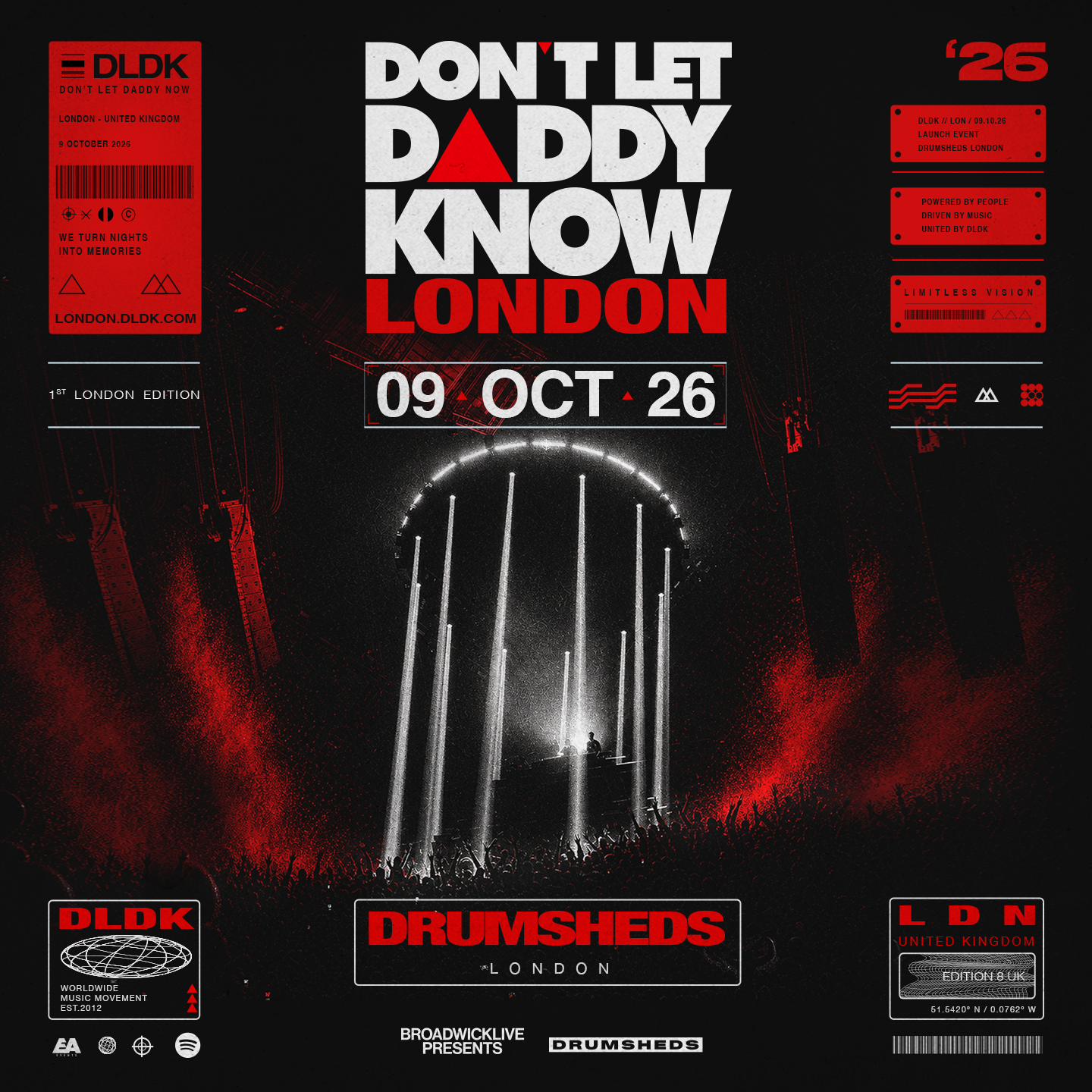 DON'T LET DADDY KNOW LONDON | DRUMSHEDS | FRI 09 OCT - 09 Oct 2026